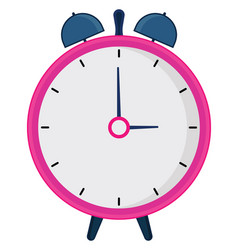 Pink Alarm Clock On A White Background