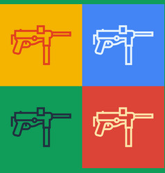 Pop Art Line Submachine Gun M3 Grease Gun Icon