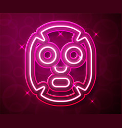 Glowing Neon Line Facial Cosmetic Mask Icon