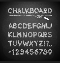 Hand Drawn Chalkboard Alphabet On Blackboard