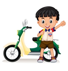 Blond girl and motorcycle Royalty Free Vector Image