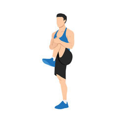 Man Doing Standing Knee Hugs Exercise