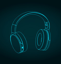 Wireless Headphones Isometric Drawing