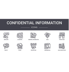 Confidential Information Concept Line Icons Set