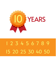 10 15 20 Years Anniversary Icon Tags Flat