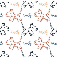 Doodle Cute Running Spotted Puppies With Text