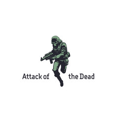 Running Scary Soldier With A Skull In Uniform