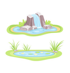 Water Resources With Pond And Waterfall Set