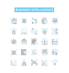 Business Intelligence Line Icons Set