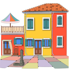 Colorful Traditional Houses On Burano Island