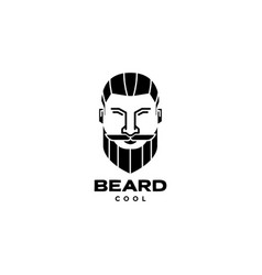 Portrait Cool Man Bearded And Hairstyle Logo