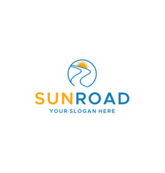 Modern Flat Colorful Sun Road Logo Design