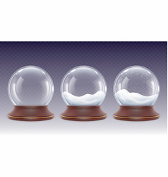 Realistic Snowy Glass Globe 3d Snow Globes