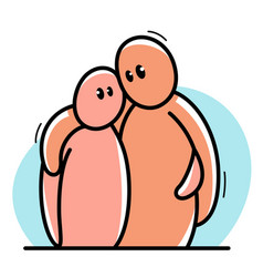 Two Funny Cartoon Men Hugging Each Other Funny