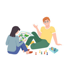 Couple Sitting On Floor And Playing Board Game