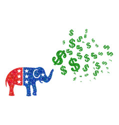 Elephant Stimulus Dollars Polygonal Icon