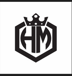 Hm logo monogram with emblem shield shape design Vector Image
