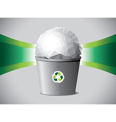 Crumpled Paper Ball In Recycle Bin