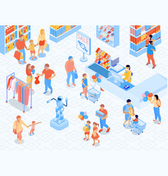 Family Shopping Isometric