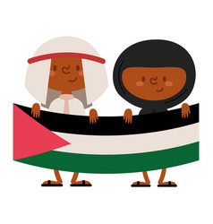 Palestine Couple Lifting Flag