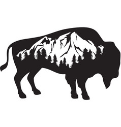 American Bison And Mountain Buffalo Icon