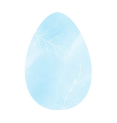 Watercolor Easter Egg Silhouette With White