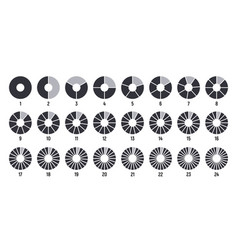 Circles Divided Into Parts From 1 To 24 Black