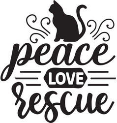 Peace Love Rescue Svg Cat Design