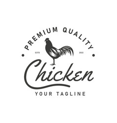 Vintage Retro Style Chicken Meat Label Logo