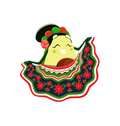 Cartoon Mexican Dancing Avocado Character