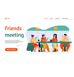 Friends Eating At Pizza Parlor - Website Banner