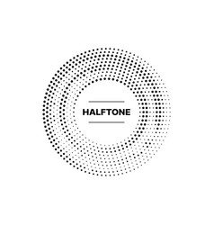 Halftone Circle Pattern Frame Black Dots Border