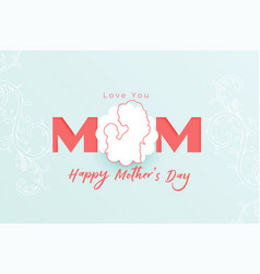 Line Style Happy Mothers Day Wishes Background