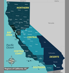 Map State California Usa