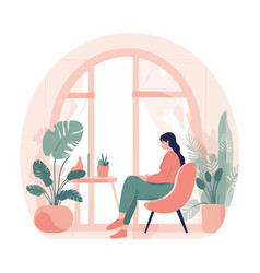 One Person Sitting In Chair Relaxing Indoors