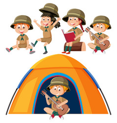 Set Of Camping Children