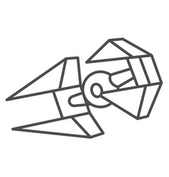 Tie In Interceptor Thin Line Icon Star Wars