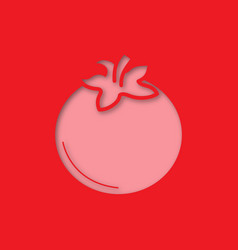 Tomato Paper Cut Out Icon