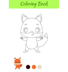 Coloring Page Happy Fox Book For Kids