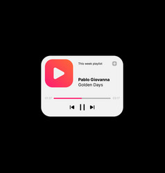 Music Player Widget Ui Concept On Black Background