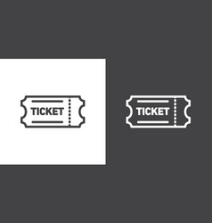 Ticket Icon Flat Set Outline