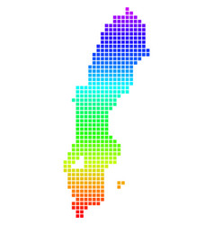 Colored Pixel Sweden Map