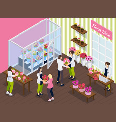 Florist Shop Isometric Background