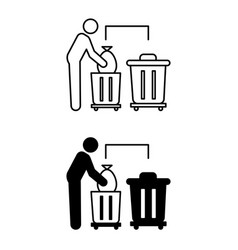 Waste Sorting Icons Black And White Man