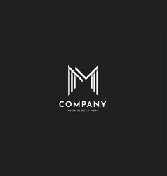 Letter M Minimalist Logo Design Template Line