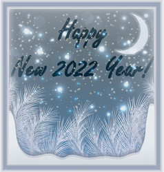 New 2022 Year Card Lettering On The Icy Window