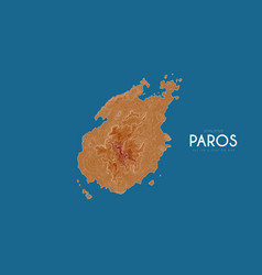 Topographic Map Of Paros Greece Detailed