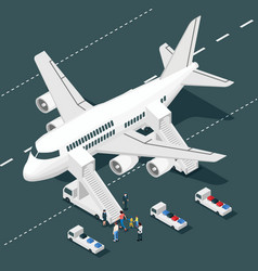 Airplane Boarding Isometric Composition