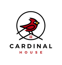 Cardinal Bird House Home Roof Mortgage Line Color