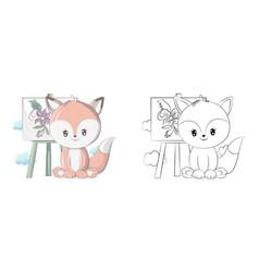 Fox Clipart Multicolored And Black White Clip